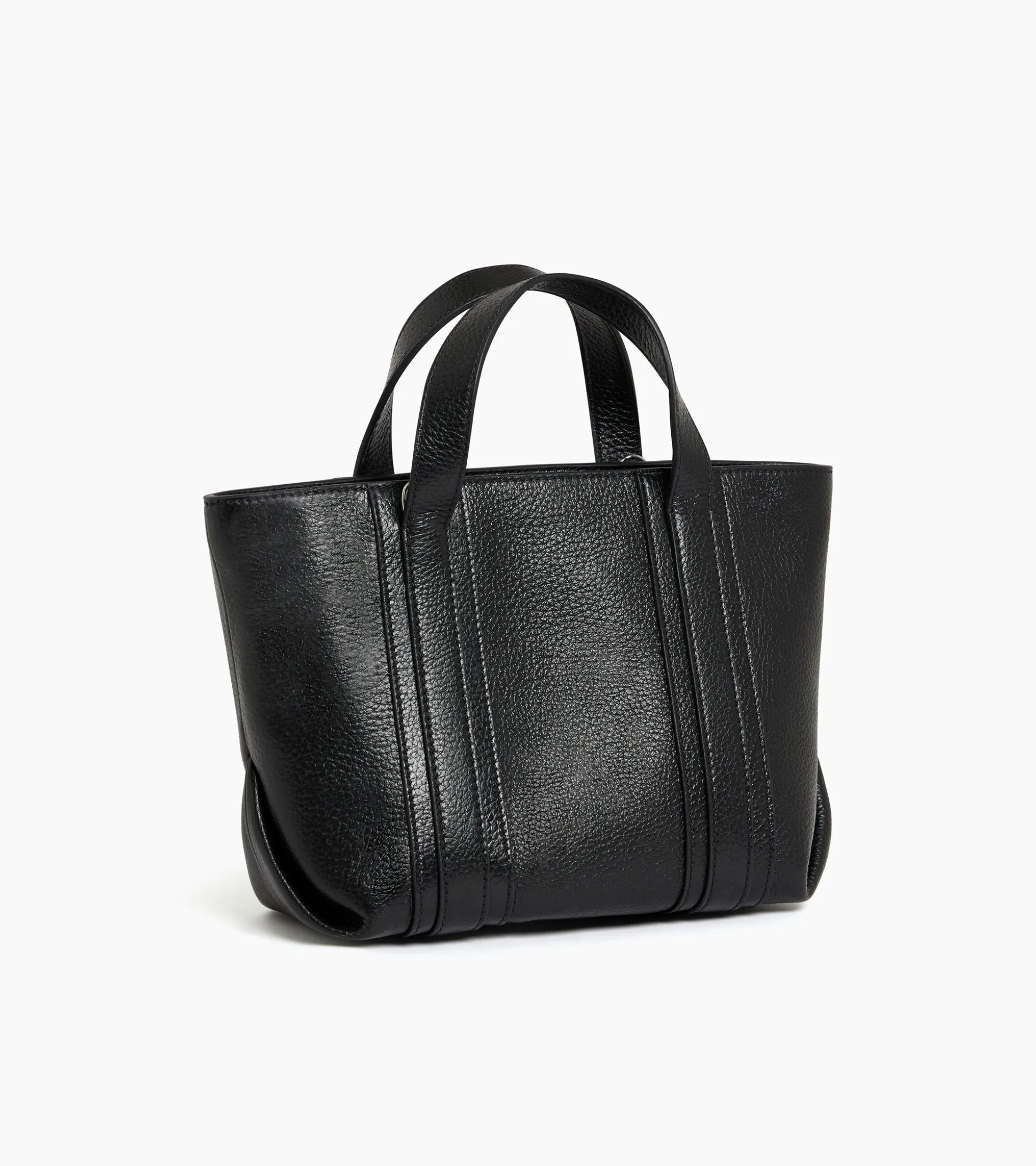 Mini cabas Grâce en cuir grainé - Black