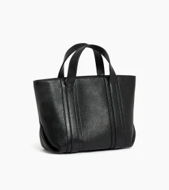 Mini cabas Grâce en cuir grainé - Black
