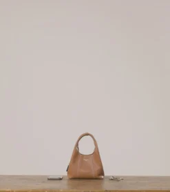 Mini sac à main Juliette en cuir grainé - Brown Tan