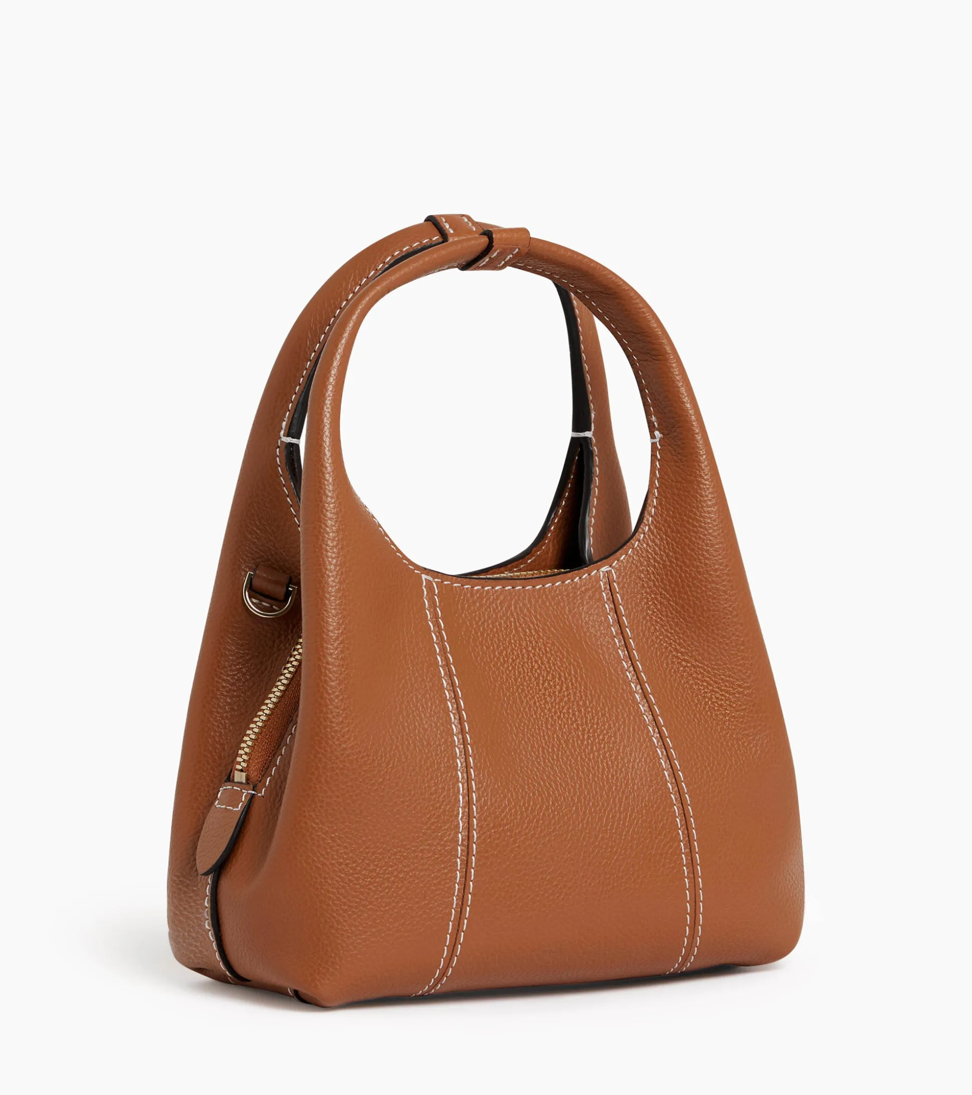 Mini sac à main Juliette en cuir grainé - Brown Tan
