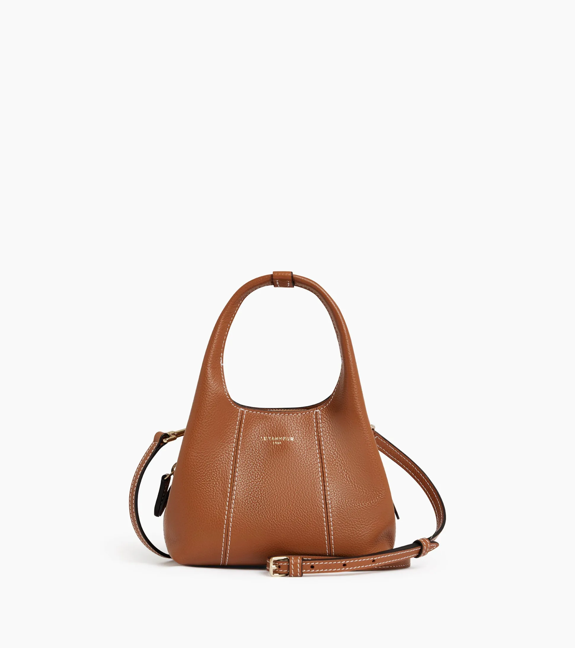 Mini sac à main Juliette en cuir grainé - Brown Tan
