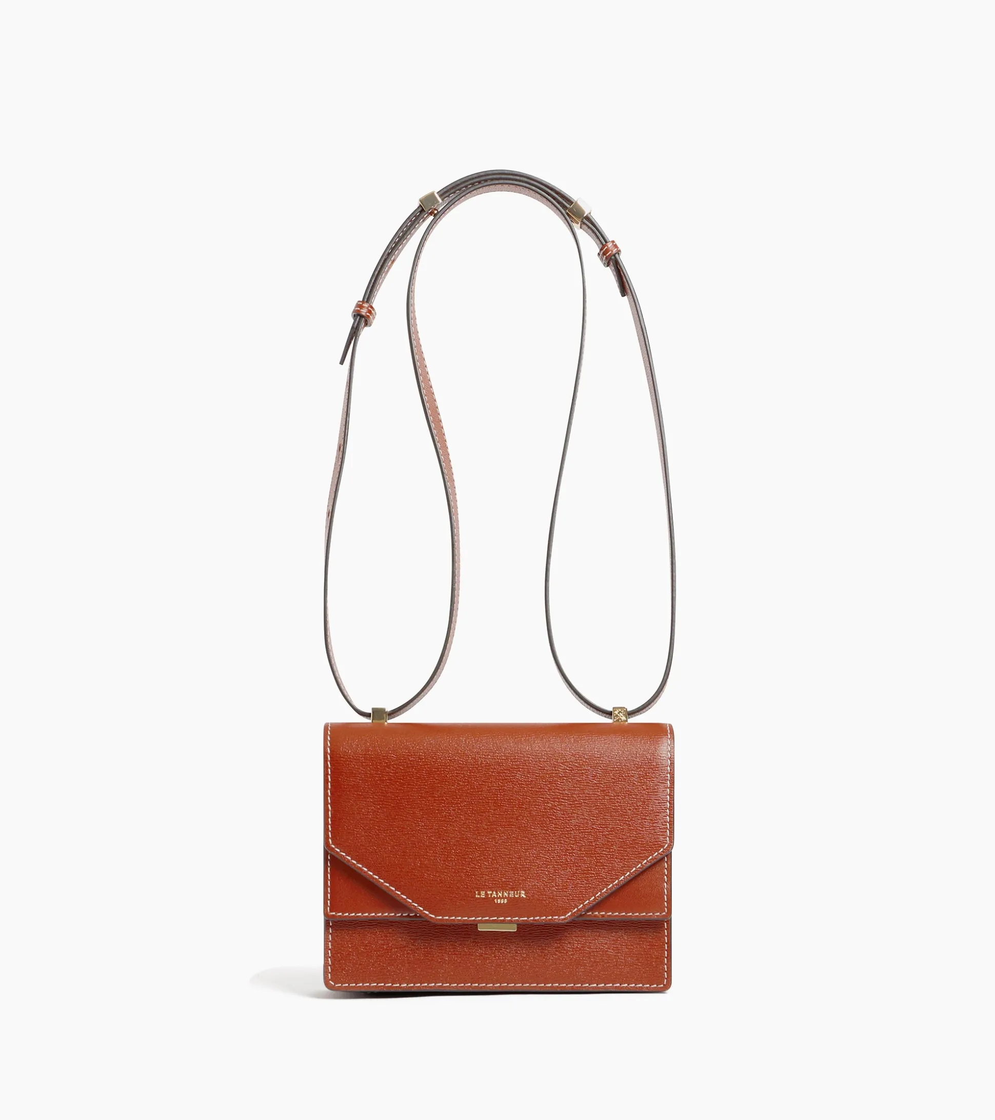 Mini sac bandoulière Naya en cuir liégé - ACAJOU 1