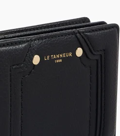 Petit portefeuille Ella en cuir grainé - Black
