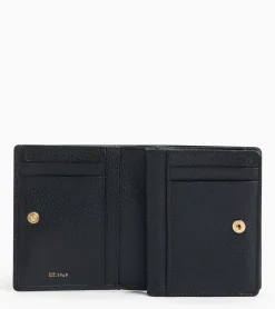 Petit portefeuille Ella en cuir grainé - Black