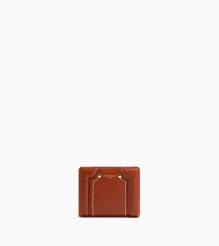 Petit portefeuille Ella en cuir grainé - Mahogany Brown
