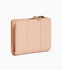Petit Portefeuille Juliette en cuir grainé - ROSE POUDRE