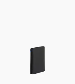 Petit portefeuille vertical zippé 2 volets Martin en cuir lisse - Black