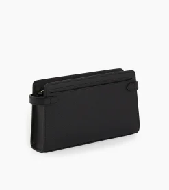 Petit sac à bandoulière Emilie en cuir signature T - Black