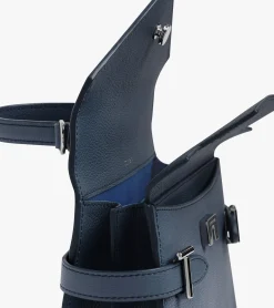 Petit sac à main double rabat Emilie en cuir grainé - Twilight Blue