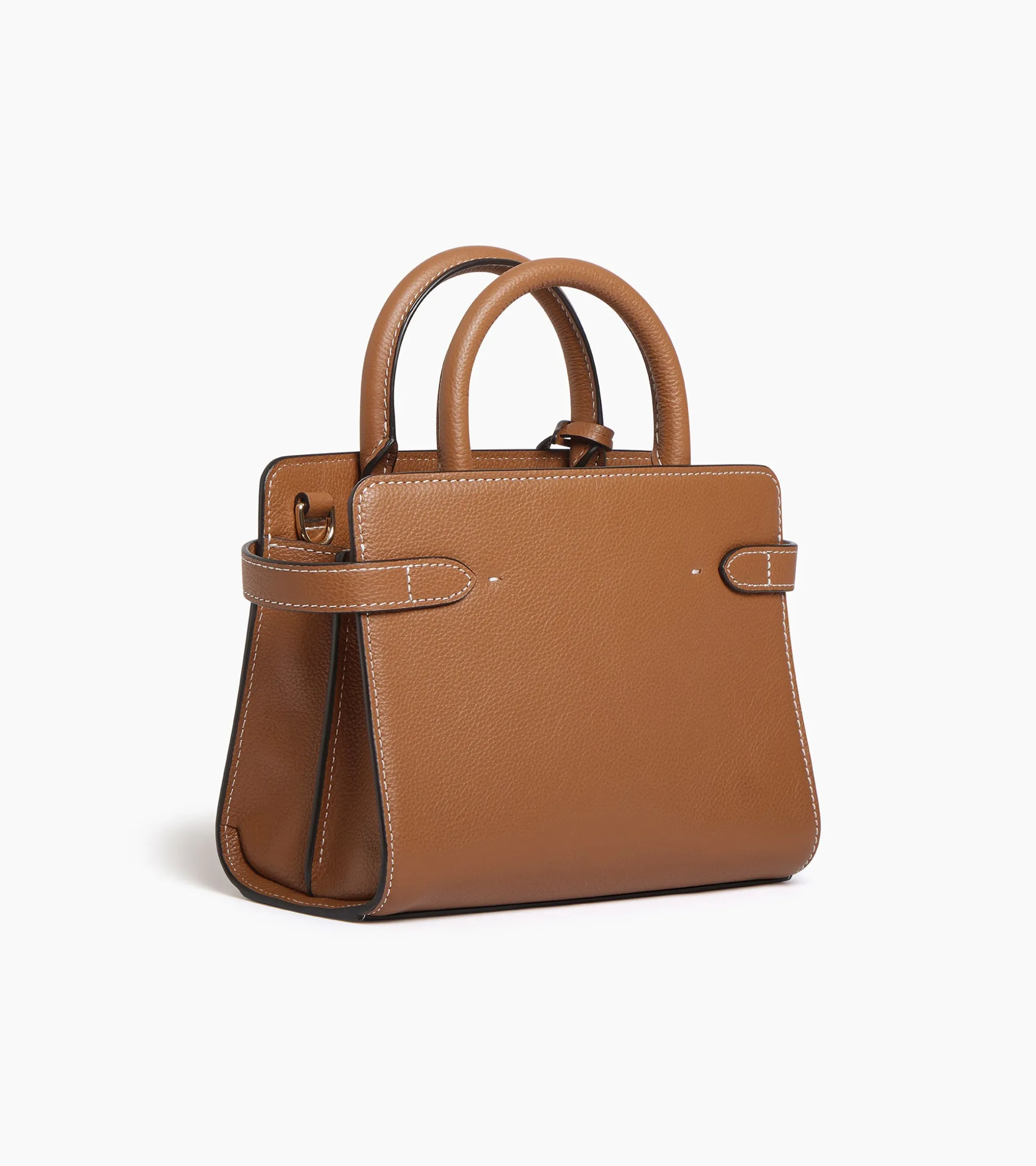 Petit sac à main Emilie en cuir grainé - Brown Tan