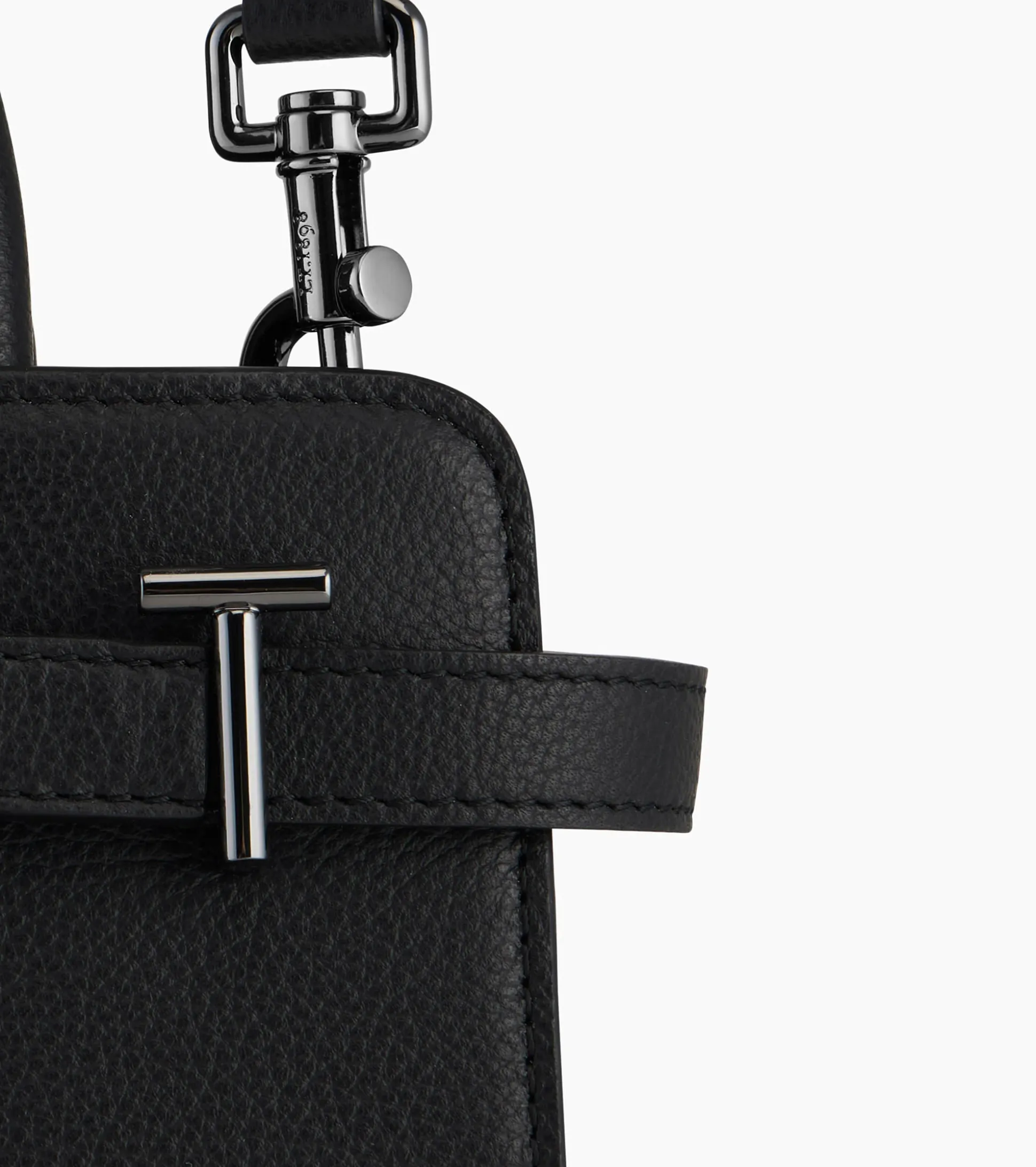 Petit sac à main Emilie en cuir grainé - Black