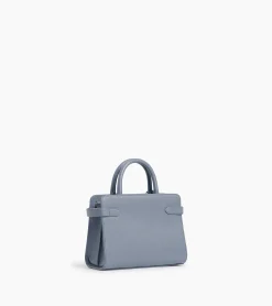 Petit sac à main Emilie en cuir signature T - BLEU ARGILE