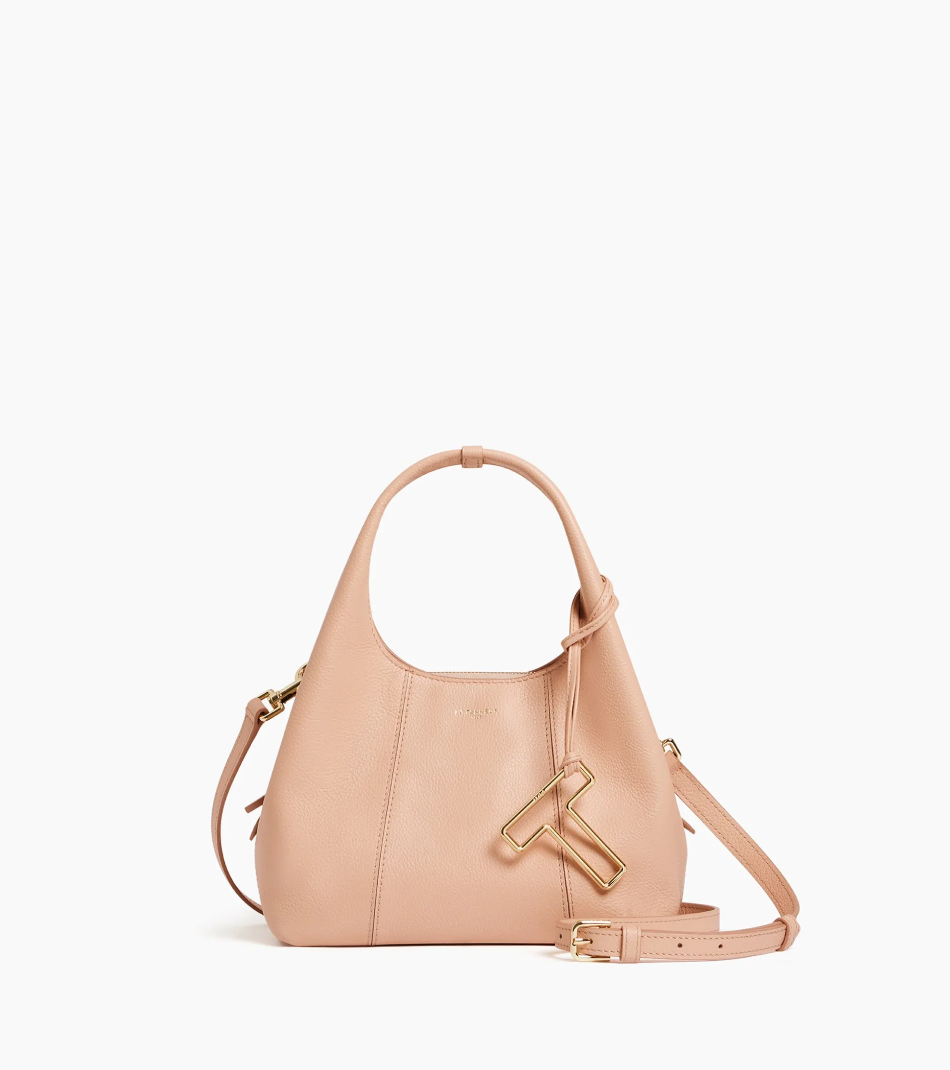 Petit sac à main Juliette en cuir grainé - ROSE POUDRE