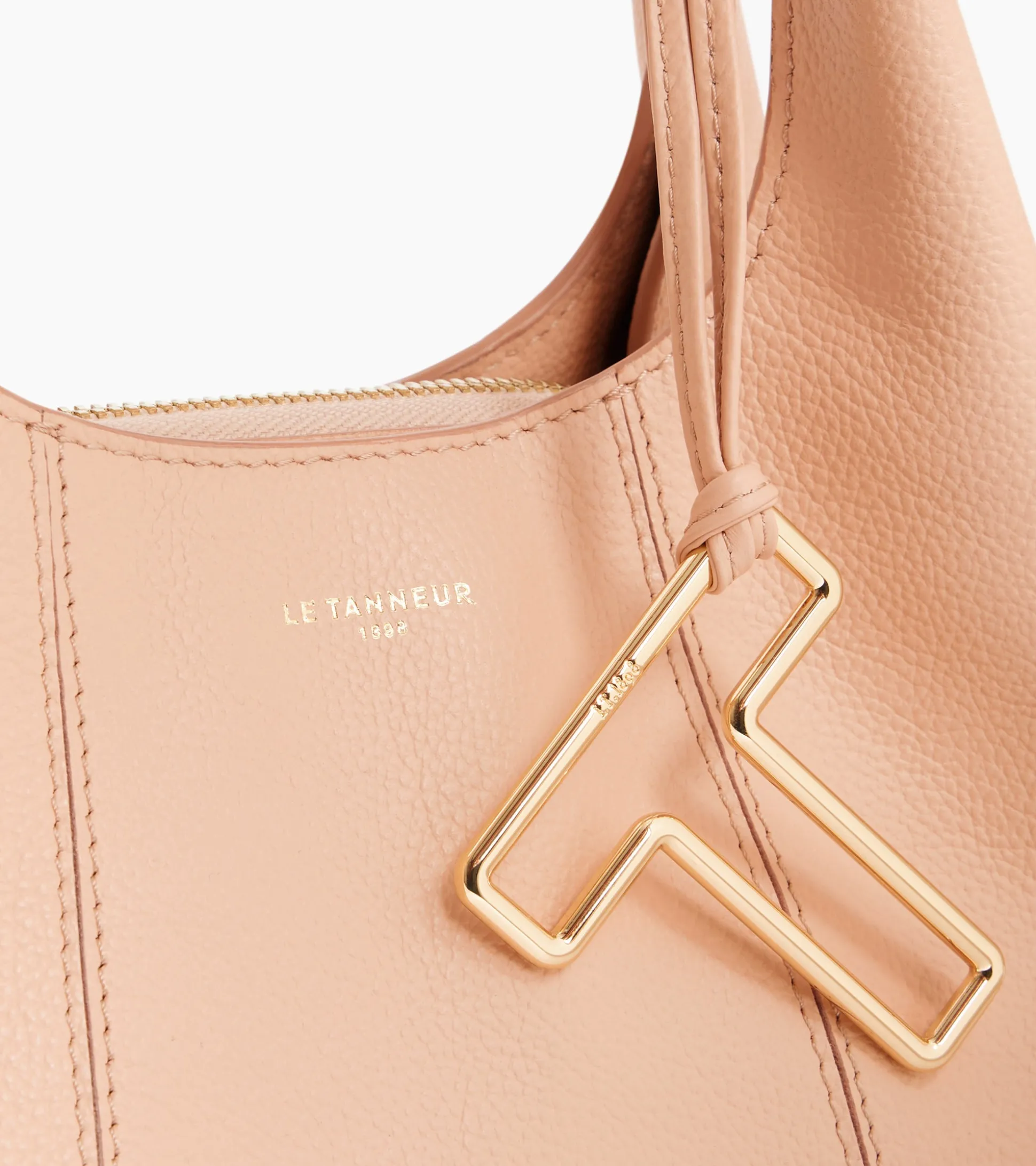 Petit sac à main Juliette en cuir grainé - ROSE POUDRE