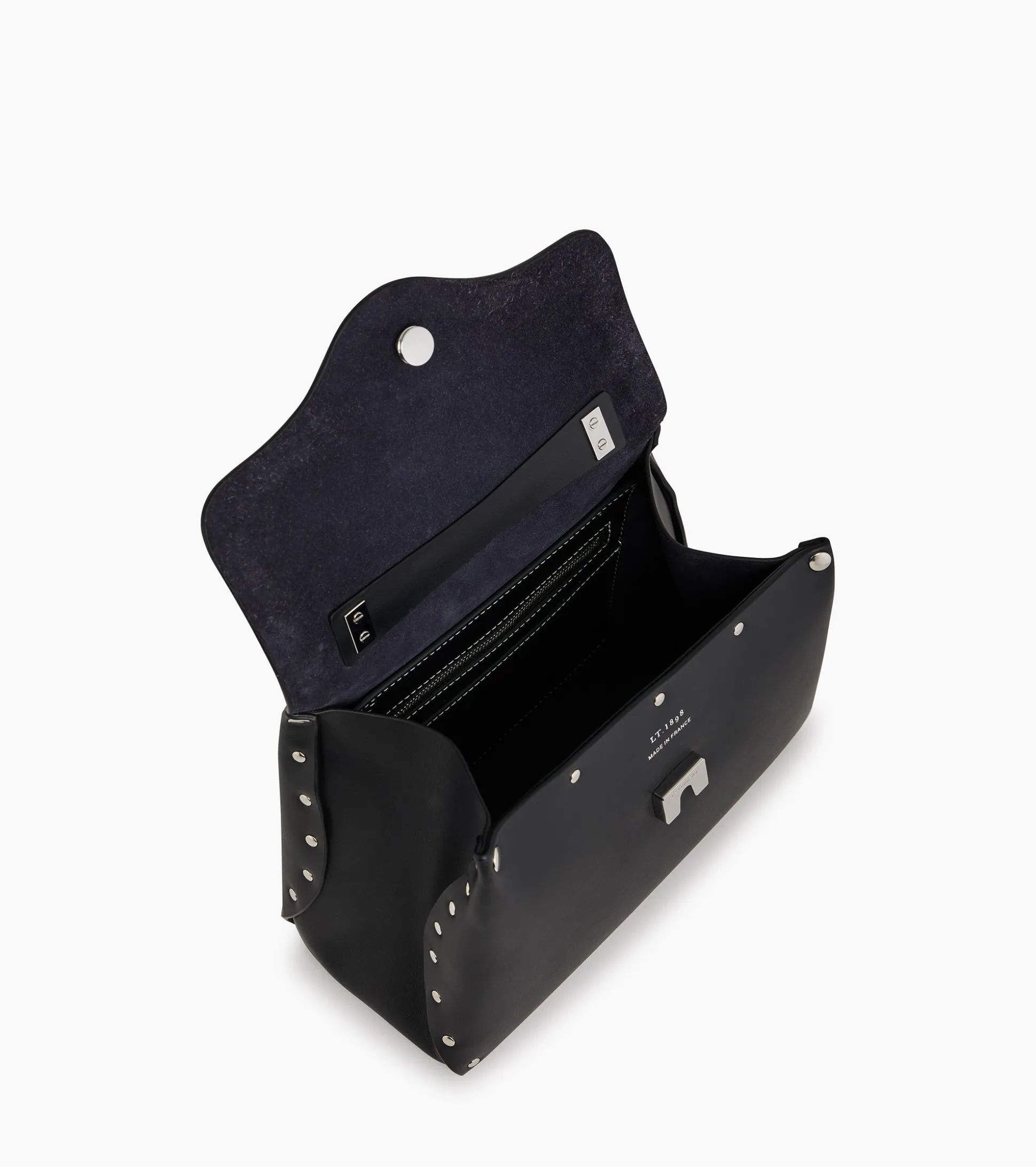 Petit sac à main Sans Couture en cuir lisse - Black