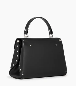 Petit sac à main Sans Couture en cuir lisse - Black