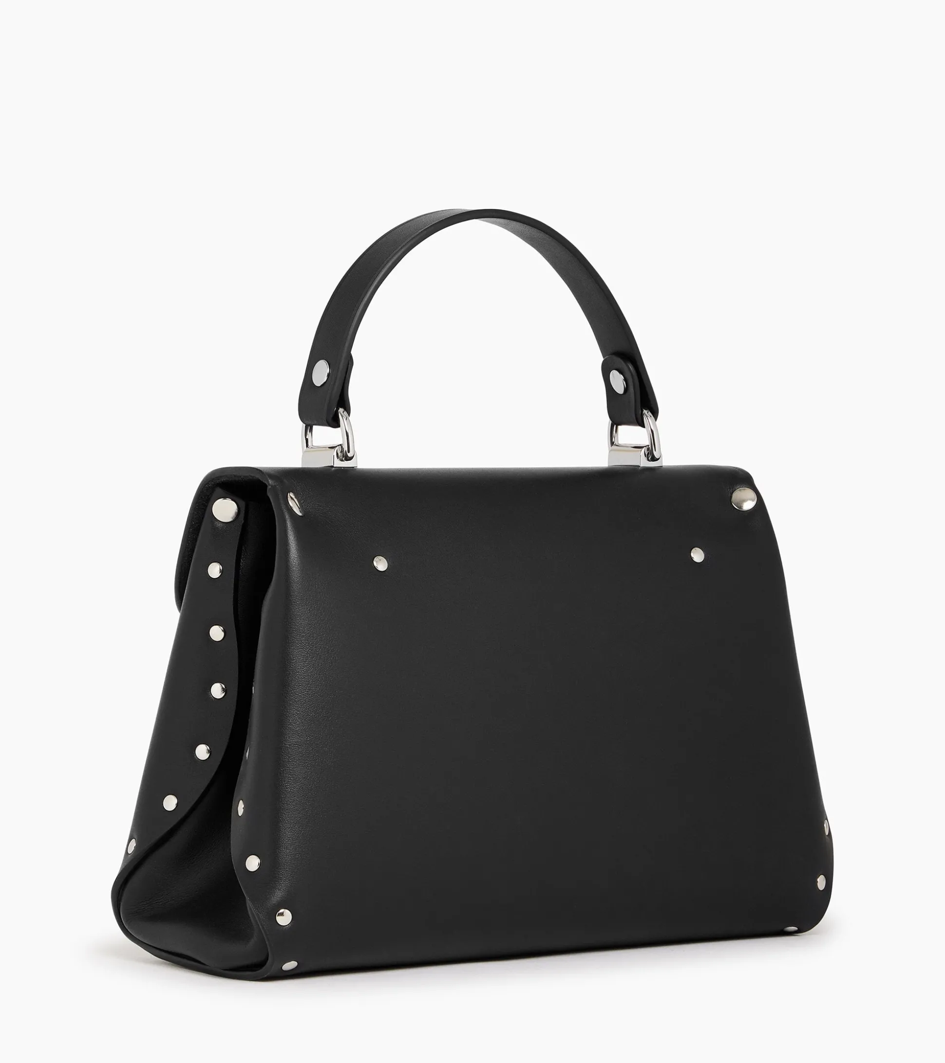 Petit sac à main Sans Couture en cuir lisse - Black