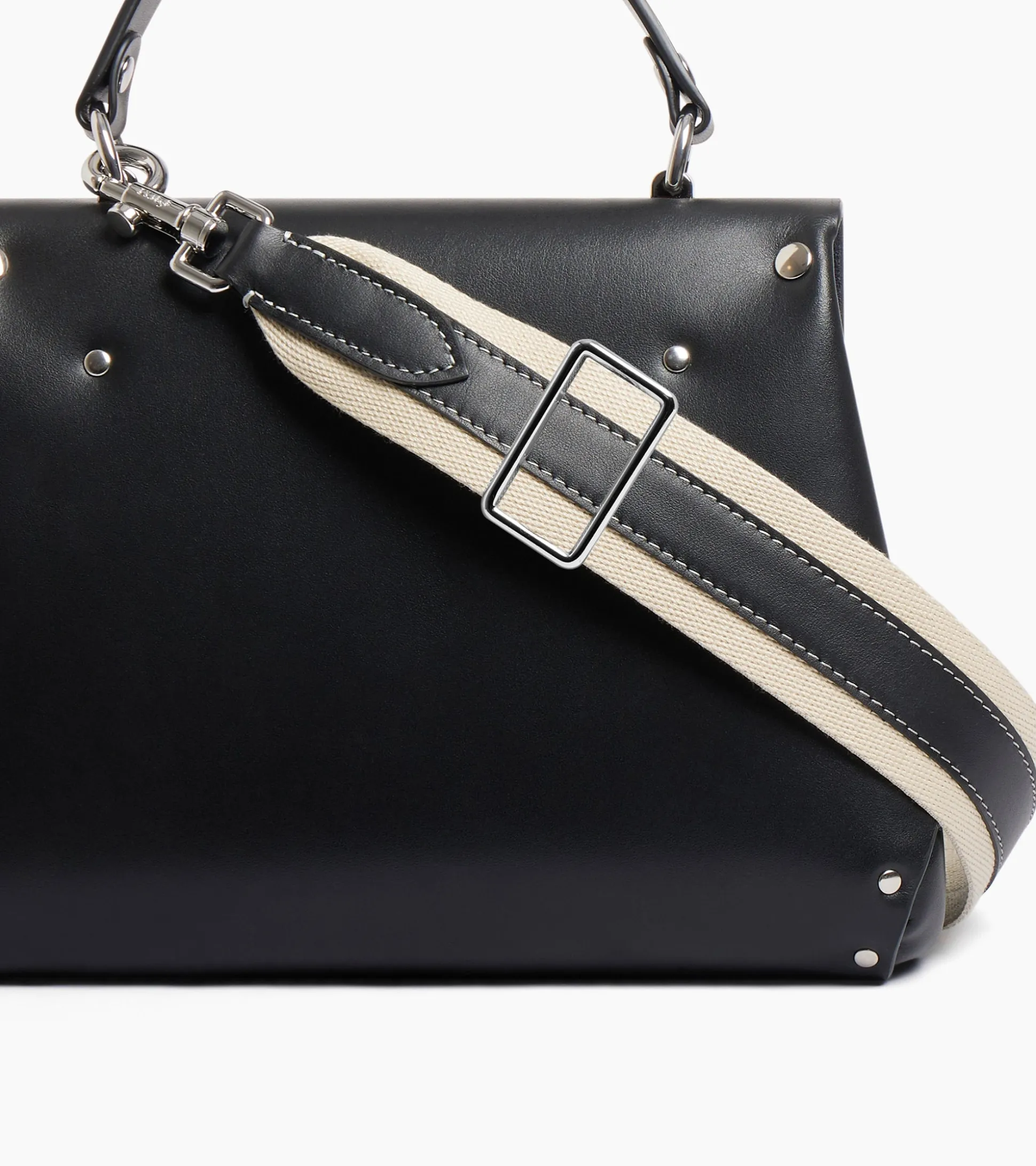 Petit sac à main Sans Couture en cuir lisse - Black
