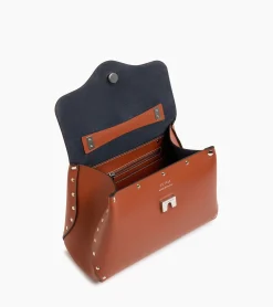 Petit sac à main Sans Couture en cuir lisse - Mahogany Brown