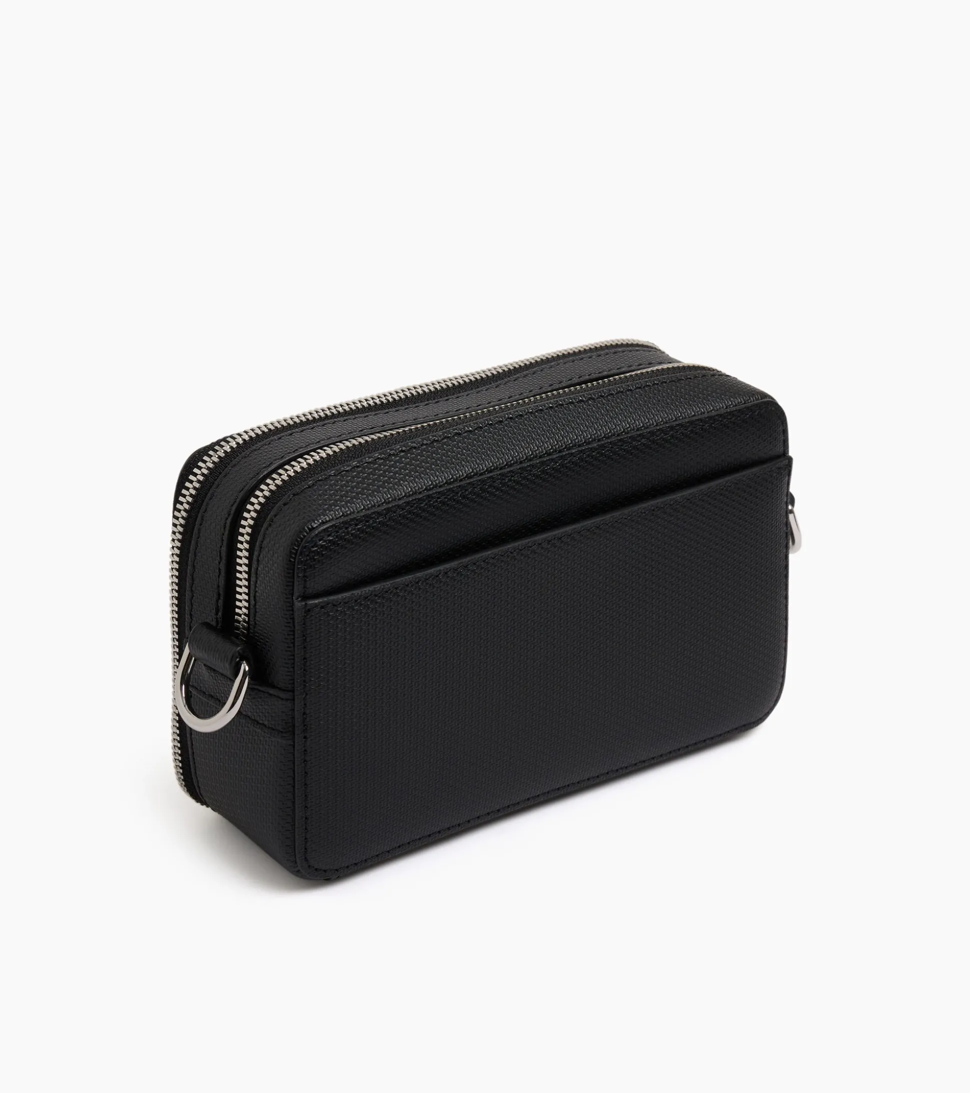 Petit sac bandoulière 2 compartiments Emile en cuir signature T - Black