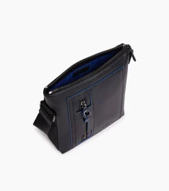 Petit sac bandoulière Alexis en cuir grainé. - Black