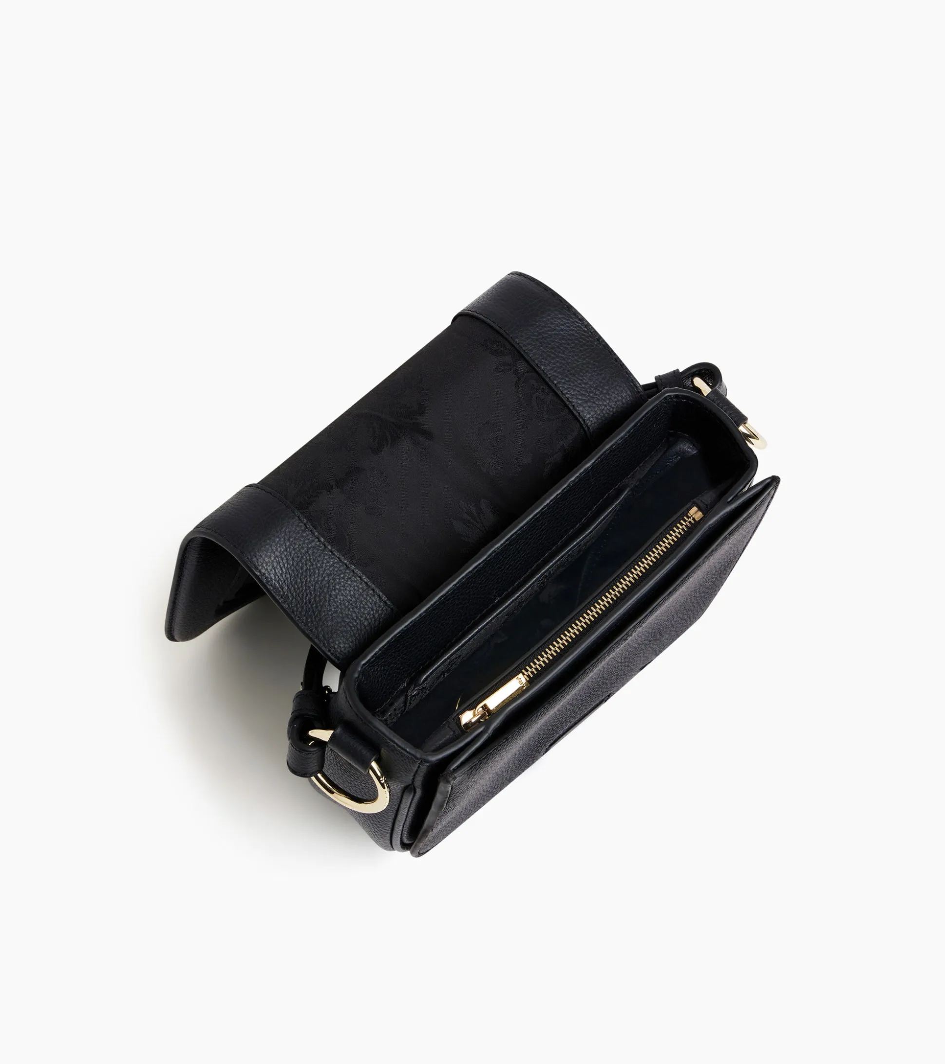 Petit sac bandoulière Ella en cuir grainé - Black