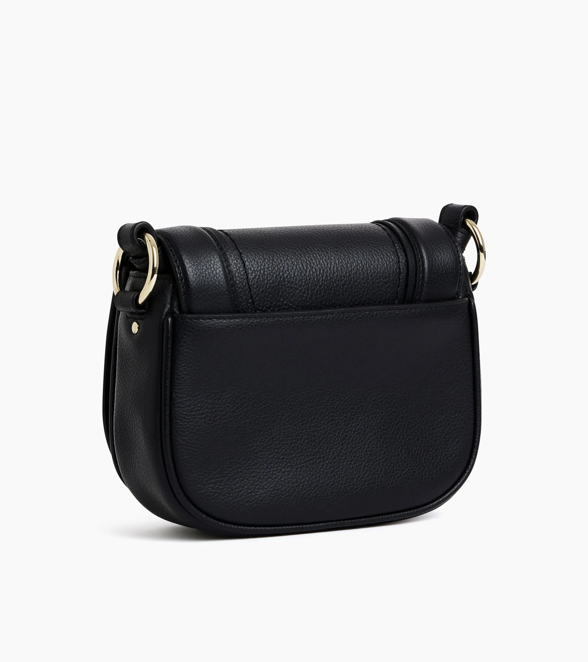Petit sac bandoulière Ella en cuir grainé - Black