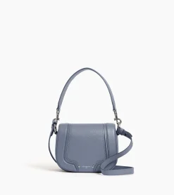 Petit sac bandoulière Ella en cuir grainé - BLEU ARGILE