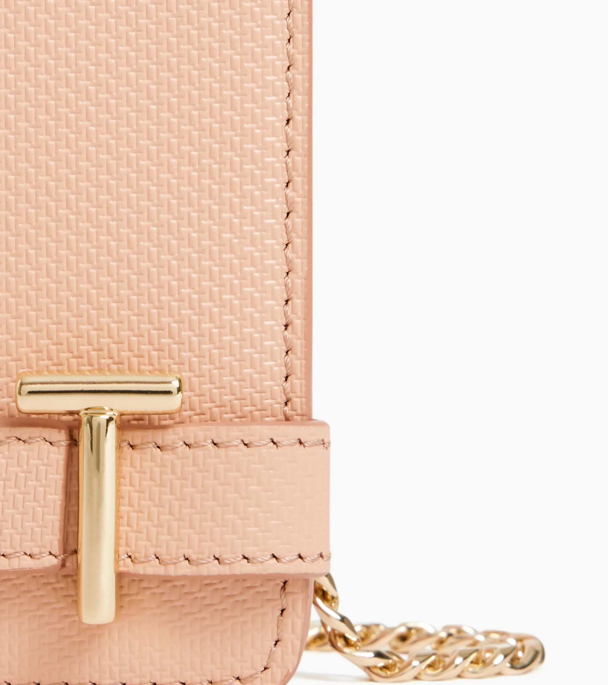 Petit sac bandoulière Emilie en cuir signature T - ROSE POUDRE