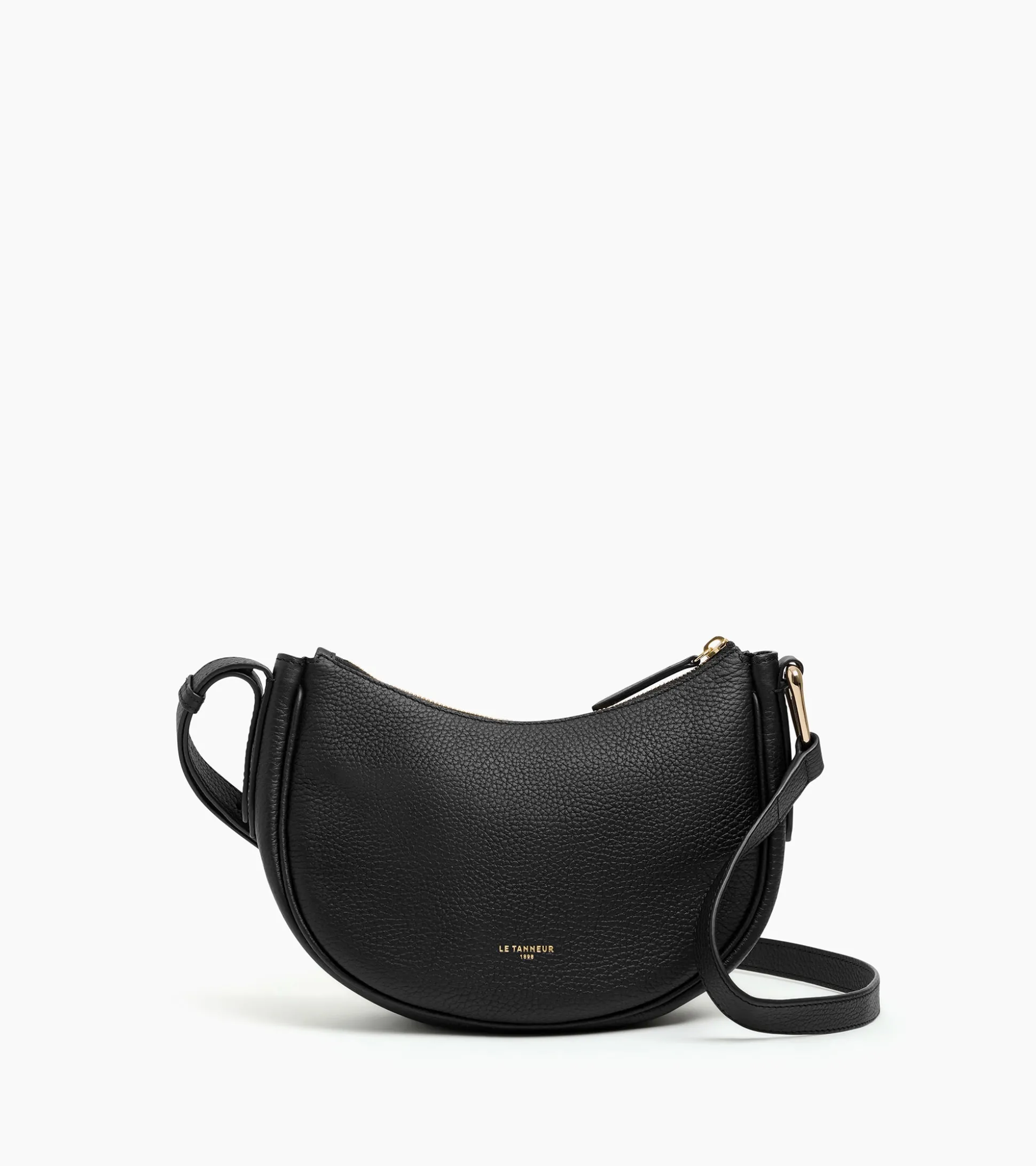 Petit sac bandoulière Madeleine en cuir grainé - Black