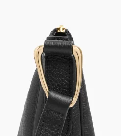 Petit sac bandoulière Madeleine en cuir grainé - Black