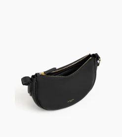 Petit sac bandoulière Madeleine en cuir grainé - Black