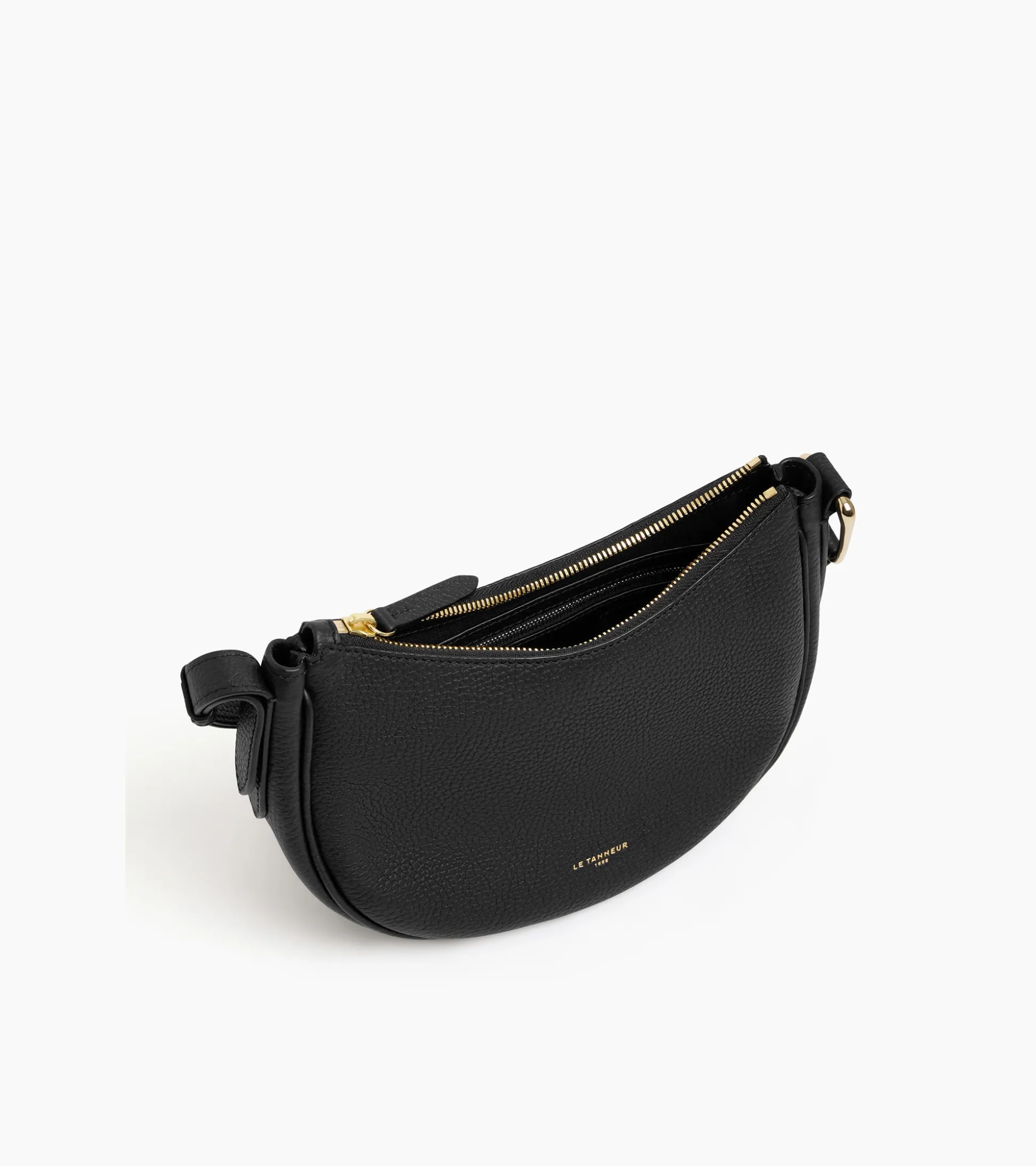 Petit sac bandoulière Madeleine en cuir grainé - Black