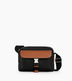 Petit sac bandoulière Maurice en toile enduite - Black Brown