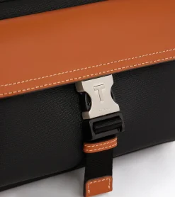 Petit sac bandoulière Maurice en toile enduite - Black Brown