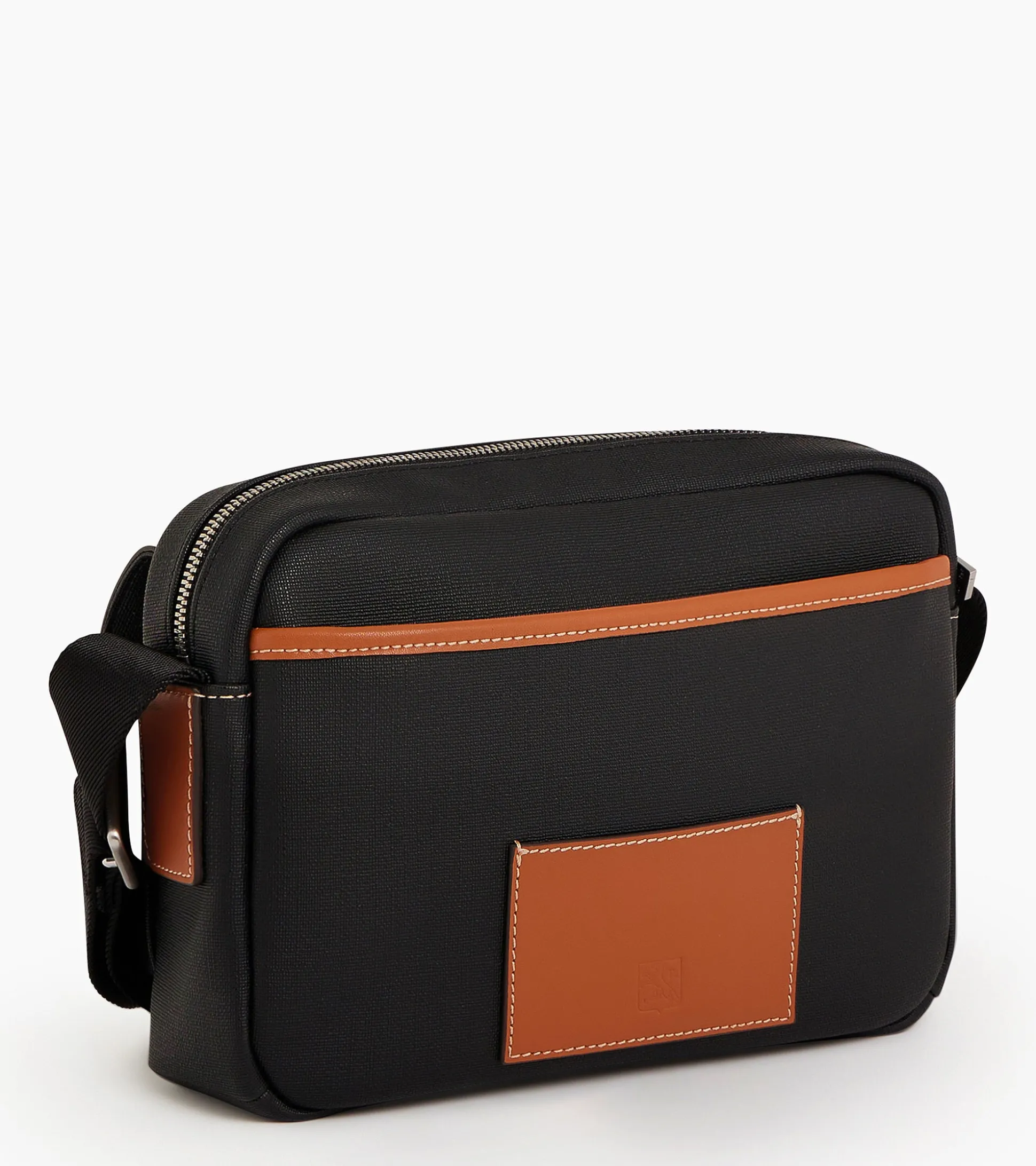 Petit sac bandoulière Maurice en toile enduite - Black Brown