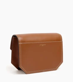 Petit sac bandoulière Rose en cuir lisse - Brown Tan