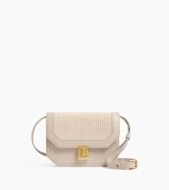 Petit sac bandoulière Rose en cuir côtelé et cuir lisse - GREGE 1