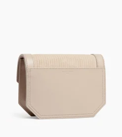 Petit sac bandoulière Rose en cuir côtelé et cuir lisse - GREGE 1