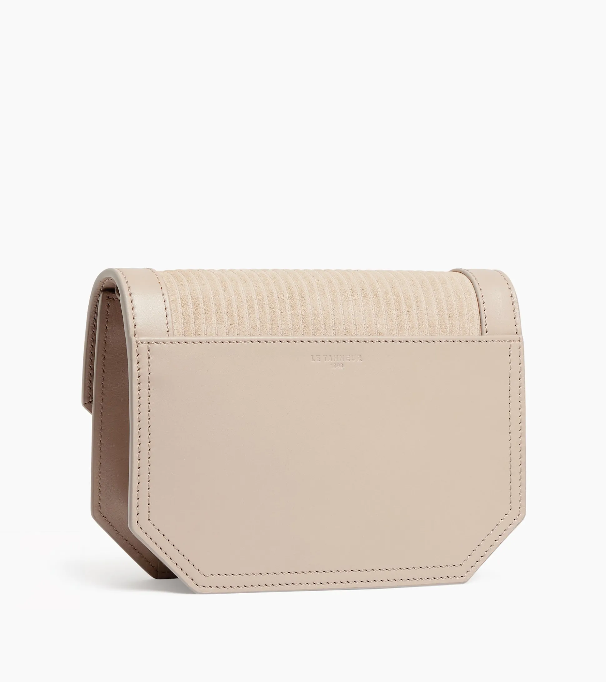 Petit sac bandoulière Rose en cuir côtelé et cuir lisse - GREGE 1