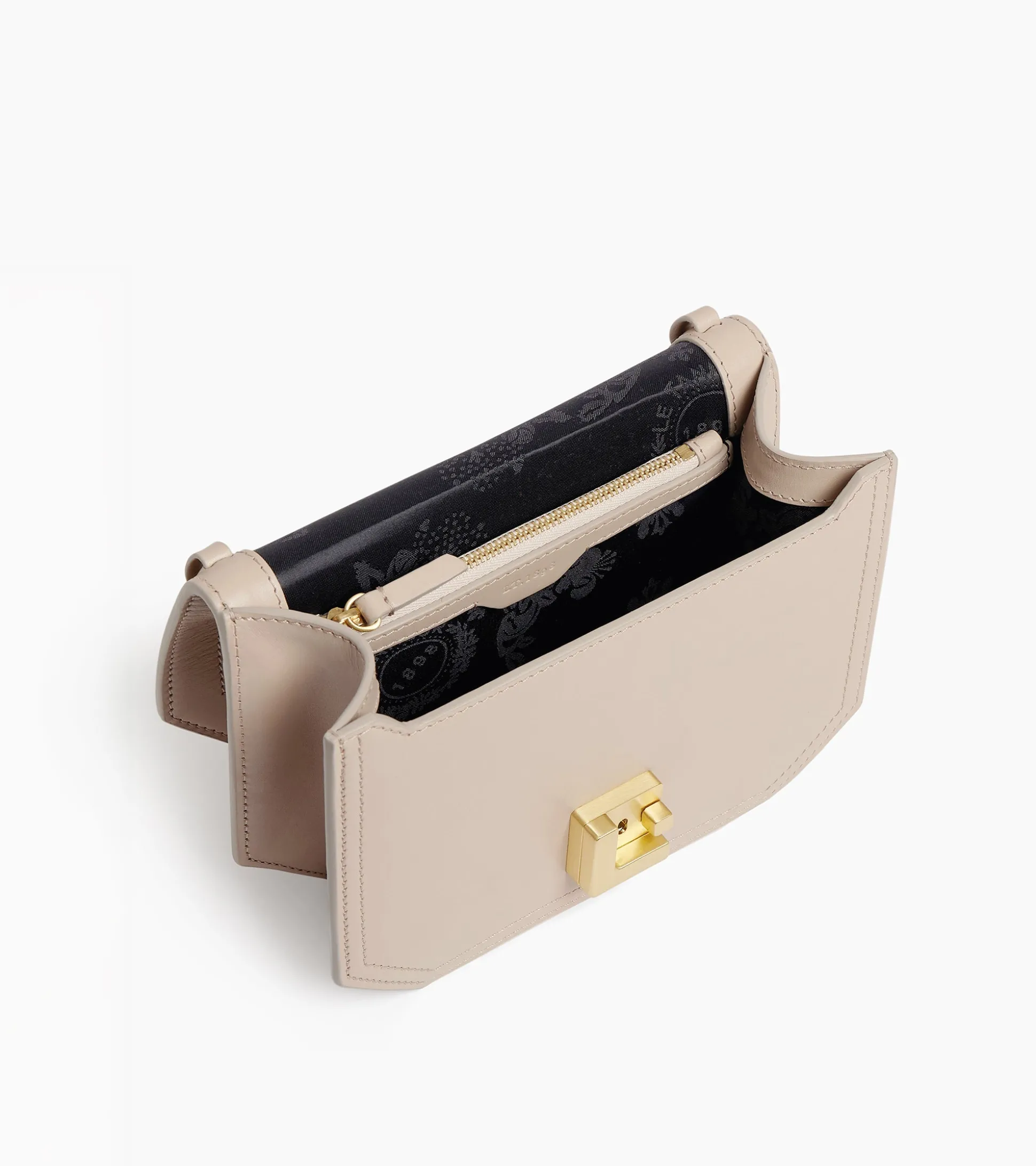 Petit sac bandoulière Rose en cuir côtelé et cuir lisse - GREGE 1