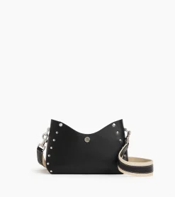Petit sac bandoulière Sans Couture en cuir lisse - Black