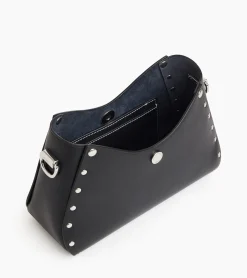 Petit sac bandoulière Sans Couture en cuir lisse - Black