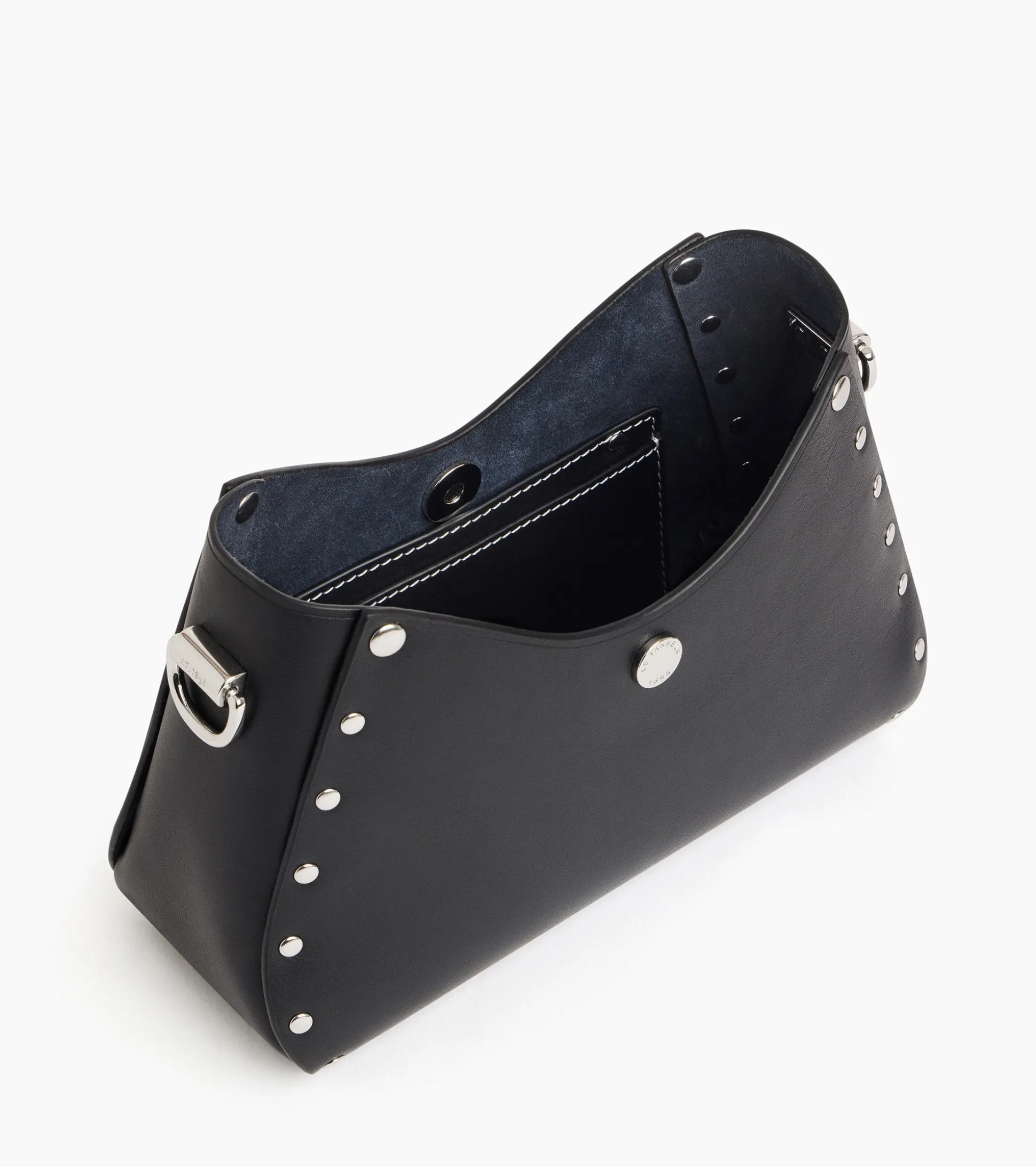 Petit sac bandoulière Sans Couture en cuir lisse - Black