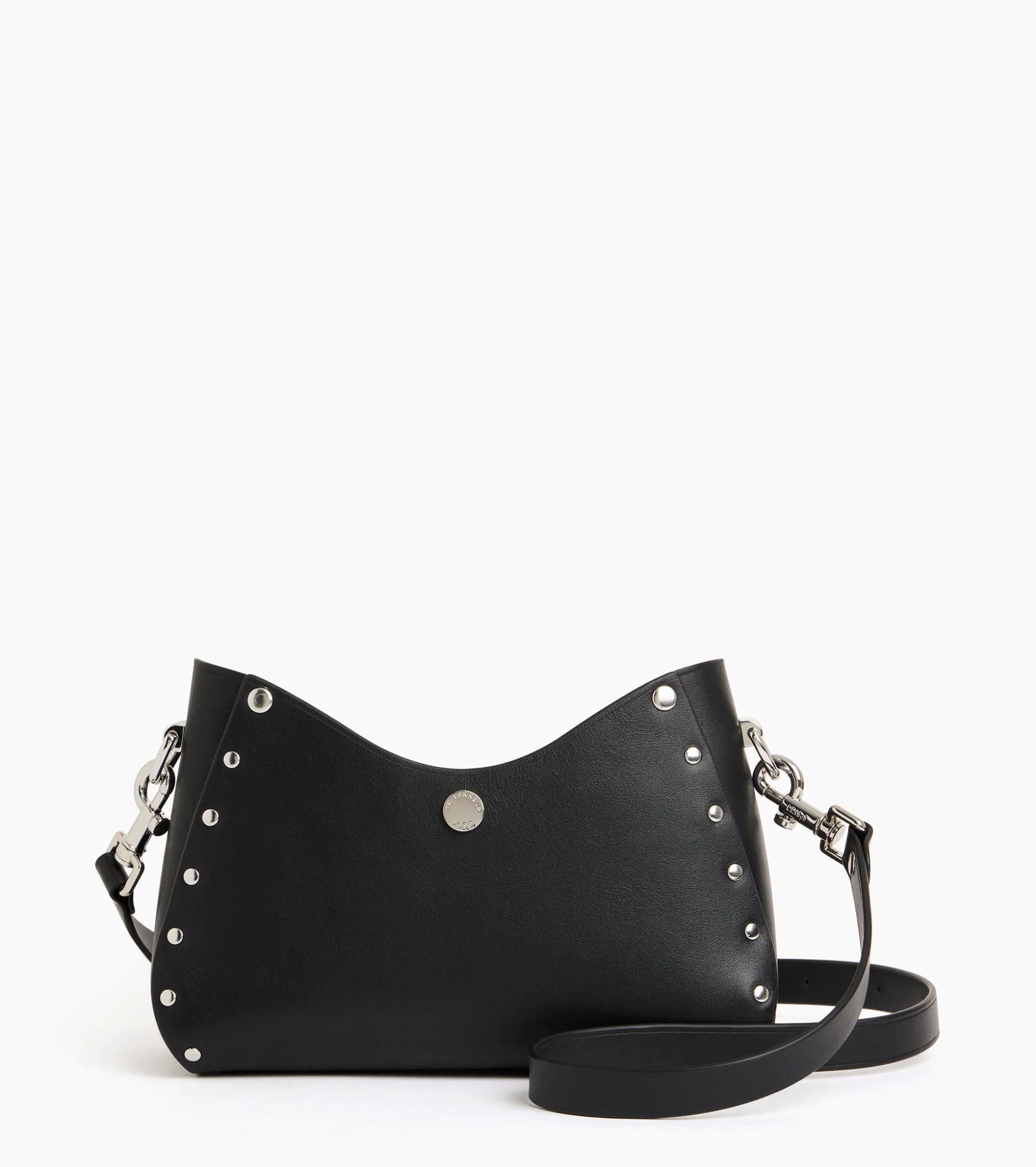 Petit sac bandoulière Sans Couture en cuir lisse - Black