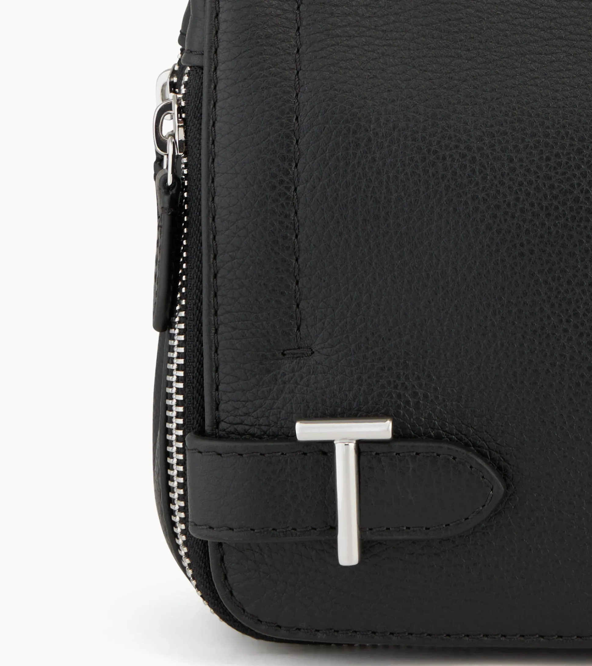 Petit sac bandoulière Simone en cuir grainé - Black