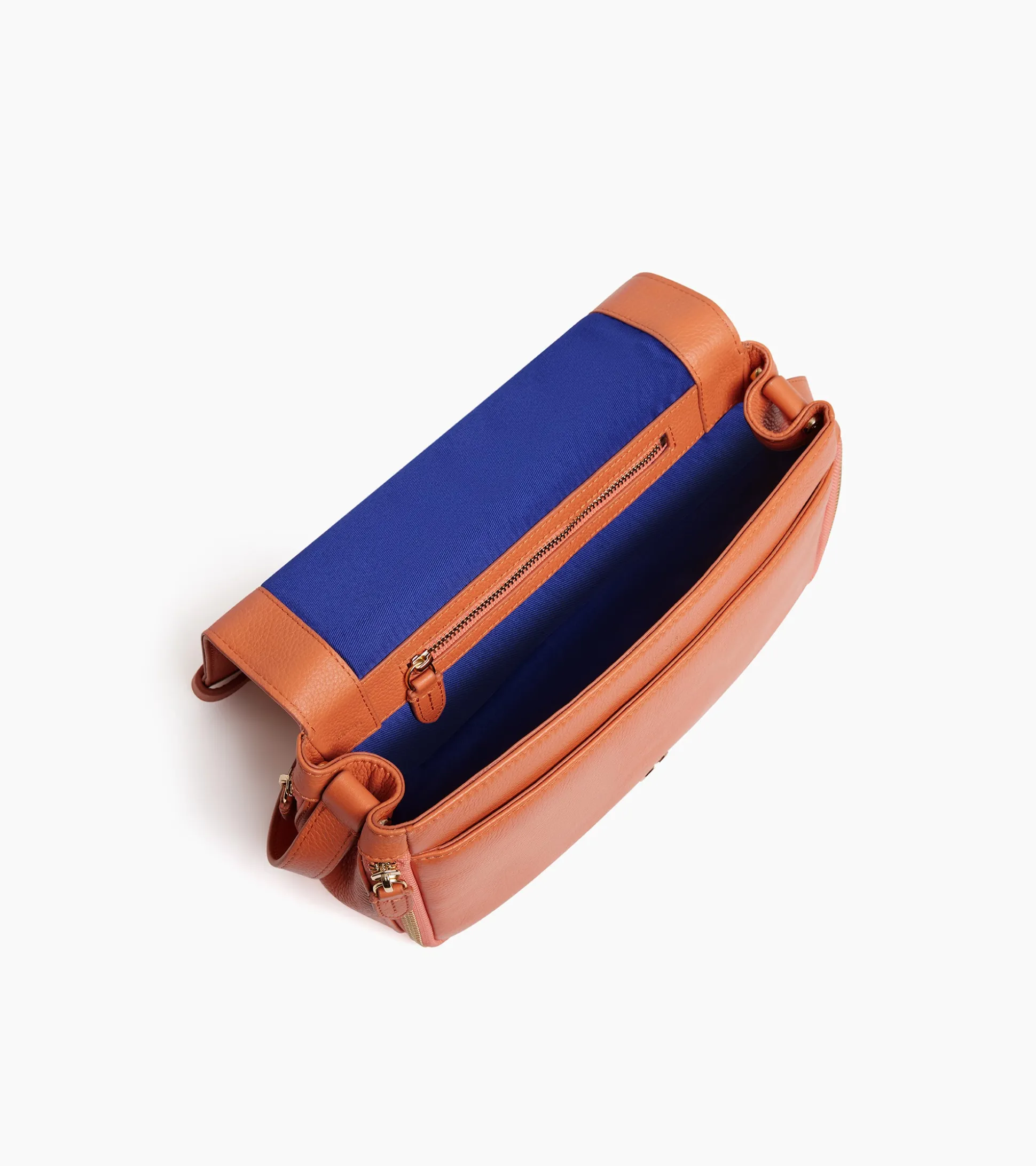 Petit sac bandoulière Simone en cuir grainé - ORANGE OCRE