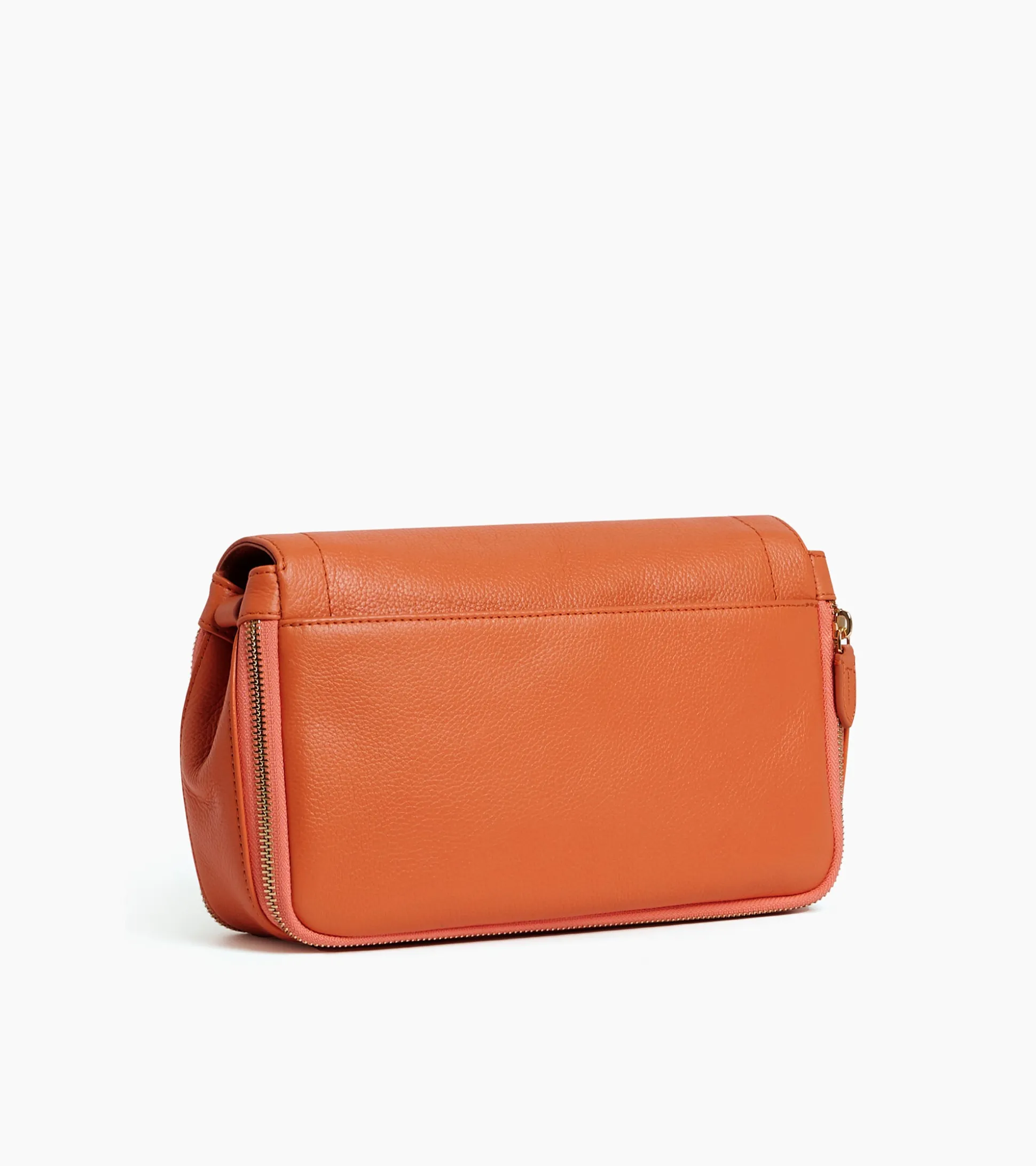 Petit sac bandoulière Simone en cuir grainé - ORANGE OCRE