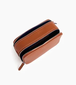 Petit sac bandoulière Sophie en cuir grainé - Marron tan