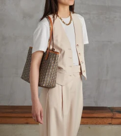 Petit sac cabas Camille en toile monogramme - Brown Monogram Print